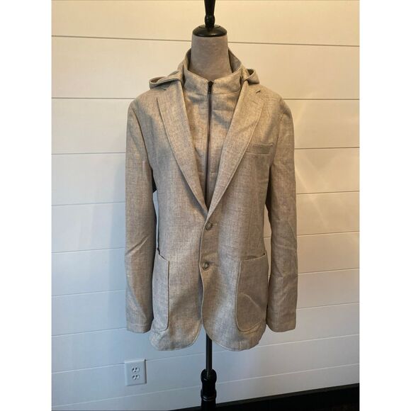 GIASONE Austin Hood Detachable Hood Casual Blazer Jacket Sport Coat Size 42 - Picture 3 of 12